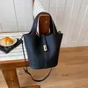 Bolso Cesta de Verduras Versátil de Lujo Ligero para el Trabajo de Uso Diario Gran Capacidad Bolso de Hombro Único Cruzado Bolso Cubo de Moda para Mujer