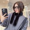 Estilo Japonés Color Sólido Simple Invierno Nuevo Largo Lana Cuello Protección Cuello Cálido Cruz Moda Bufanda Elegante