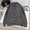 Suéter de punto estilo retro americano, de doble botonadura, forrado de felpa para hombres y mujeres, mezcla otoño/invierno, elegante y relajado, cárdigan de punto de cuello redondo