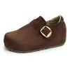 Sapatos Birkenstock Retrô Foscos de Solado Grosso Femininos 2026 Outono/Inverno Novos Clássicos Versáteis Sapatos Casuais Loafers com Salto Escondido