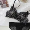 Conjunto de Sutiã Doce Nuvem Macio e Sedoso para Meninas, Renda Sexy Sem Fio para Seios Pequenos Push-Up
