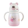 Oso Blanco Pequeño Taza Térmica de Acero Inoxidable para Bebé con Bola de Gravedad en el Popote, Taza para Beber Acostado, con Asa y Correa, Taza de Aprendizaje de Dibujos Animados para Beber