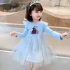 Vestido de Niña Primavera y Otoño Manga Larga Ropa Infantil Falda de Niña Falda Tutú Vestido de Princesa Elsa Infantil Frozen