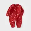 Macacão Bebê Lua Cheia Recém-nascido Sem Costura Primavera e Outono 100% Algodão Macacão para Meninos e Meninas Bebê Crianças Roupa de Engatinhar Ano Novo