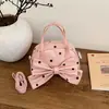 Bolsa Concha com Laço de Bolinhas Fresca e Doce, Design de Nicho, Bolsa de Mão Transversal, Bolsa Leve para Meninas para Saídas Diárias