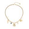 [Ice Meng] Collar de Aceite Goteando Ojo Cadena de Clavícula Cruzada Personalidad Joyería Transfronteriza Europea y Americana para N126