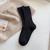 Meias de Lã de Cor Sólida Infantis Outono e Inverno Meias de Comprimento Médio Espessadas Quentes Tendência Estilo Japonês Meias de Caxemira Amontoadas