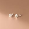 Nalan Arete hueco de plata S925 femenino línea rosa simple cuenta ligera pequeño fresco joyería de oreja M01120