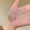 Collar Colgante de Plata de Ley S925 Gota de Agua Diamante Azul Brillante Zirconio Azul Marino Moda Versátil Gargantilla con Borla Microincrustada Personalizada para Mujer