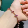 Pulseira Alexander cultivada em laboratório cravejada com múltiplas gemas prata de lei s925 cravejada com pedras que mudam de cor