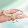 Nuevo Pulsera de Bambú Mariposa Estilo Nacional Chino para Mujer, Pulsera de Plata Mariposa Colorida Esmalte Sólido, Nuevo Regalo para el Día de la Madre Estilo Chino