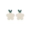 Pendientes coreanos de flores a juego con temperamento dulce y adorable para chica, pendientes de plata 925 con aguja adelgazante.