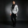 Moda Nueva Primavera y Otoño 2026 Traje de Lentejuelas AliExpress Comercio Exterior Traje de Hombre de un Botón Esmoquin