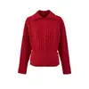 Suéter Tricô Pesado com Ponto Trançado Gola Reversível Estilo Retro Americano Manga Longa Outono Inverno Novo Blusa Curta Tricô Afinando a Cintura