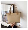 Textura Avanzada Color Sólido Simple Cubo Cesta de Verduras Bolsa Pequeña Bolso de Mano Retro a la Moda Bolso de Moda para Mujer Bandolera de Hombro