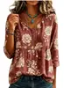 Camisa informal de estilo casual para mujer impresa en 3D, camiseta de punto cruzada para mujer, holgada, cuello en V, tres botones, manga media, jersey