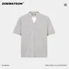Camiseta de Verano para Hombre Zoewatson Transfronteriza Retro Falsa de Dos Piezas Cuello en V Pequeño Cuello Redondo Holgada Transpirable Manga Corta