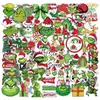 50 Folhas Transfronteiriças Natal Grinch PET Graffiti Adesivos à Prova d'Água Decoração Diário Papelaria Caderno DIY