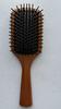 Pente de massagem de meridiano de bambu Cabeça Grande Pente de madeira Pente antiestático durável carbonizado Dentes Elástico Almofada de ar Pente Atacado