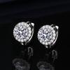 Brincos de diamante simulado de transmissão ao vivo femininos ins amor agulha de prata esterlina S925 micro cravação seis garras brincos de diamante de alto carbono brincos
