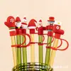 Tapas de Silicona para Popotes de Dibujos Animados Navideños 3D de Gran Venta Transfronteriza en Stock, Tapones a Prueba de Polvo para Vasos de Té de Leche, Cubiertas para Popotes, Accesorios para Popotes
