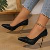 Tacones Altos de Punta para Mujer 2025 Nuevos Zapatos Franceses para Ir al Trabajo Tacón Grueso Profesionales Formales Zapatos de Trabajo Negros