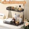 Simples Luz Luxo Desktop Transparente Plástico Camada Dupla Caixa De Armazenamento De Cosméticos Banheiro Lavatório Rack De Armazenamento Rack De Armazenamento