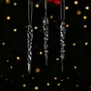 Pingentes de Gelo de Cristal Transparente de Natal Decoração de Árvore de Natal Acessórios de Palito de Gelo Festa Tema Gelo e Neve Fornecimento Direto
