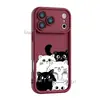 Diseño de gato blanco y negro lindo y simple estilo japonés y coreano con line art, funda para teléfono cortada con precisión 17 Pro, funda suave mate iPhone 18