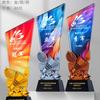 Trofeo de Cristal Creativo Hecho a Medida Fútbol Baloncesto Tenis de Mesa Premios Atmosféricos de Alta Gama Resina Competición Deportiva