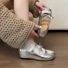 Sapatos Mary Jane Retrô Franceses com Aumento de Altura de 4cm para Mulheres, Sapatilhas com Laço, Sapatos Femininos Modernos de Solado Macio e Baixos