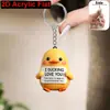 Chaveiro Pingente Acrílico Transfronteiriço 2D Plano Simulação Pato Amarelo Quente Venda Temu Shein Decoração Presente