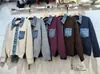 Nuevo diseño estilo coreano, otoño/invierno, con cuello, cárdigan de punto vaquero patchwork, corte holgado, prenda de abrigo a la moda, suéter para mujer