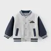 Otoño e Invierno Chaqueta con Capucha de Oso Pequeño para Niños Chaqueta de Apertura Frontal con Cuello Redondo para Bebés y Niños Pequeños Chaqueta de Béisbol Top