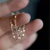 Pendientes de Borla Brillantes de Doble Capa Minimalistas de Venta Caliente Transfronteriza Temperamento de Lujo Ligero Cadena Simple Versátiles para Mujer