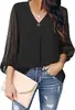 Comercio exterior transfronterizo de Amazon 2022 estilo europeo y americano para mujer otoño Nuevo camisa de manga larga con cuello en V para mujer