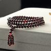 Pulseira de Granada Múltiplos Círculos Fio de Mão 4 Círculos Mais Seis Caracteres Palavras Verdadeiras Pulseira de Contas do Tibete pedra de nascimento feminina