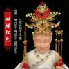 Adorno de Cabeça para Mãe Negra Coroa de Fênix para Senhora Idosa Decorações de Templo Chapéu Mazu Adorno de Cabeça de Raposa de Nove Caudas Estátua da Avó do Monte Tai