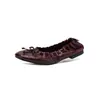 Sapatos Femininos Confortáveis Baixos, Novo Estilo Outono, Couro Genuíno Bico Redondo Laço Sola Macia Corte Baixo Sapatos de Uma Sola para Mulheres