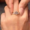 Lujo Ligero, Anillo Apilable de Cara de Huevo de Gama Alta, Anillo de Boda Clásico Simple Dos en Uno, Anillo de Moda