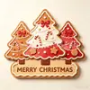Letrero de madera de árbol de Navidad de una pieza colgante, Colgador de puerta de decoración navideña, Adorno de madera festivo impreso en UV, Transfronterizo