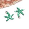 1 Acero Inoxidable Galvanizado al Vacío Esmalte de Doble Cara Colgante Colgante Gota de Aceite Colorida Estrella de Mar Oceánica Accesorios de Joyería DIY