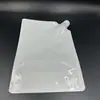 En stock bolsa con boquilla transparente de 500 ml / bolsa de embalaje tipo doy-pack de papel kraft con lámina de aluminio y boquilla blanco lechoso de 1000 ml