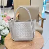 Nuevo Estilo Otoño Bolso Tejido Hecho a Mano Bolso de Mano Versátil de Cuero Genuino Bolso de Cuero Genuino para Mujer de Comercio Exterior Bolso de Hombro Único Cruzado para Mujer