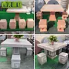 Venta Especial de Bancos Antiguos de Piedra Azul en Plazas de Parques, Venta al por Mayor de Mesas y Bancos de Piedra para Paisajismo de Jardines