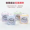 Reloj Creativo, Reloj Despertador Pequeño de Cristal Portátil Transparente, Reloj de Cuarzo Decorativo de Escritorio Estudiante Moderno y Sencillo, Silencioso