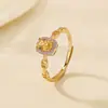 Anillo de Cadena Cuadrado de Citrino de Plata de Ley S925 Yuebao Jewelry, Vintage y Elegante, Anillo de Lujo de Alta Gama
