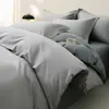 Conjunto de Roupa de Cama Simples de Algodão Puro Quatro Peças Universal para Todas as Estações Lençol de Cama 100% Algodão Lençol com Elástico Capa de Edredom Conjunto de Roupa de Cama para Dormitório Três Peças