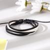 Pulsera Europea y Americana Simple Tejida a Mano de Cuero para Hombre con Placa Redonda de Aleación, Nueva Pulsera de Cuero, Tendencia de Joyería de Moda