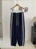 KEKEZOON Calça de Moletom Esportiva Patchwork Colorido com Listra Lateral Cintura Elástica Cordão Outono Solta Casual 8813